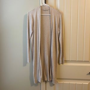Loft sweater duster cardigan in large petite taupe